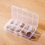 10 Grid Plastic Storage Box Clear Bead Organizer with Hinged Lid, Mini Craft Supply Container