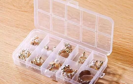 10 Grid Plastic Storage Box Clear Bead Organizer with Hinged Lid, Mini Craft Supply Container