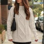 ANRABESS Oversized Cable Knit Sweater