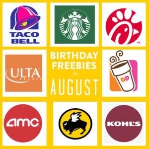 August birthday freebies