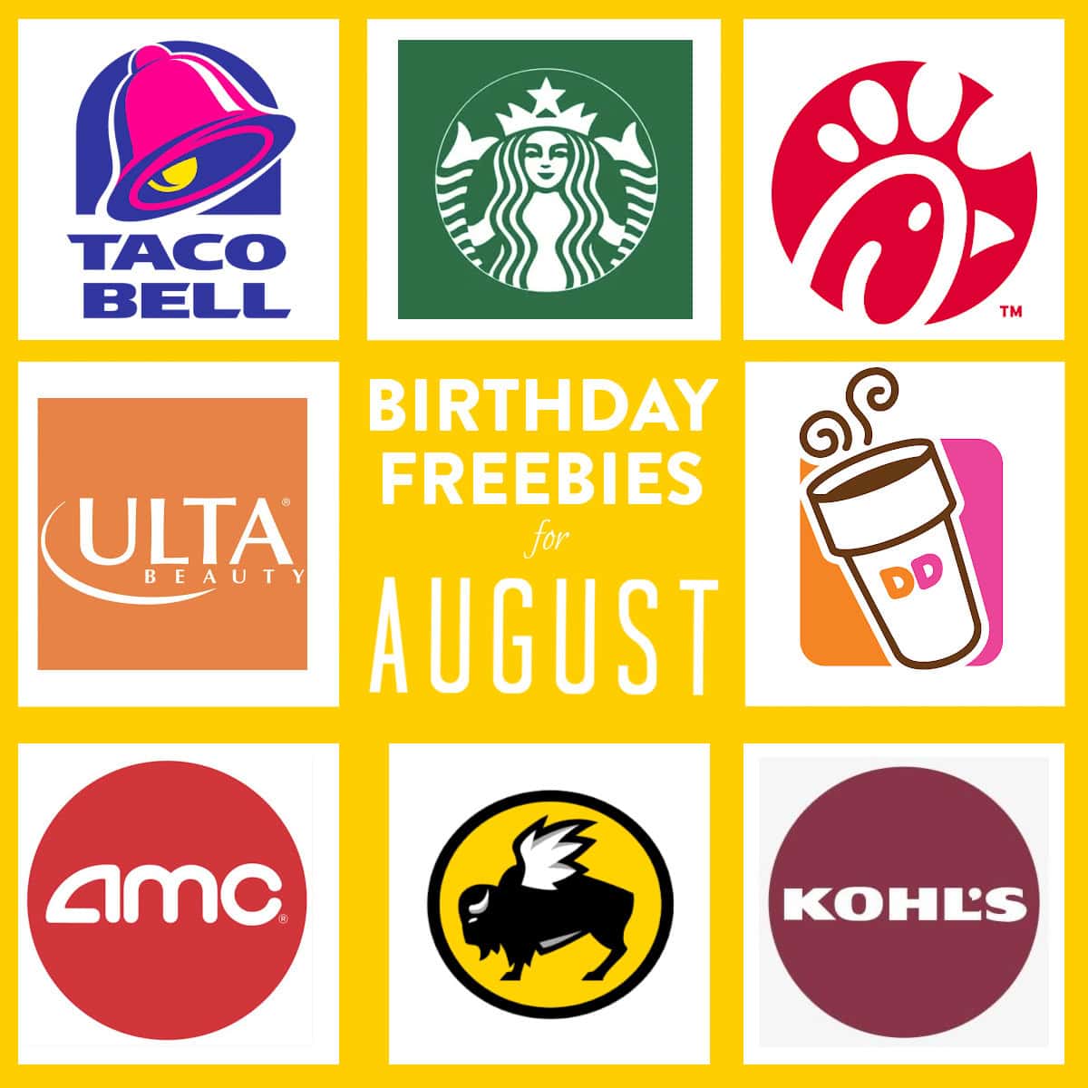 August birthday freebies