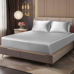 BEDELITE Satin Fitted Sheet and Pillowcases Set