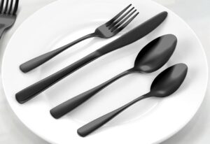 BEWOS Black Silverware Set
