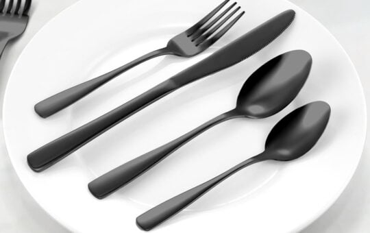 BEWOS Black Silverware Set