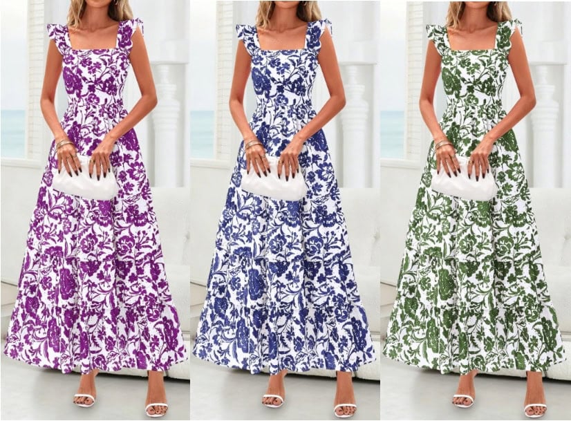 BTFBM Sleeveless Boho Floral Maxi Dress BTFBM Sleeveless Boho Floral Maxi Dress