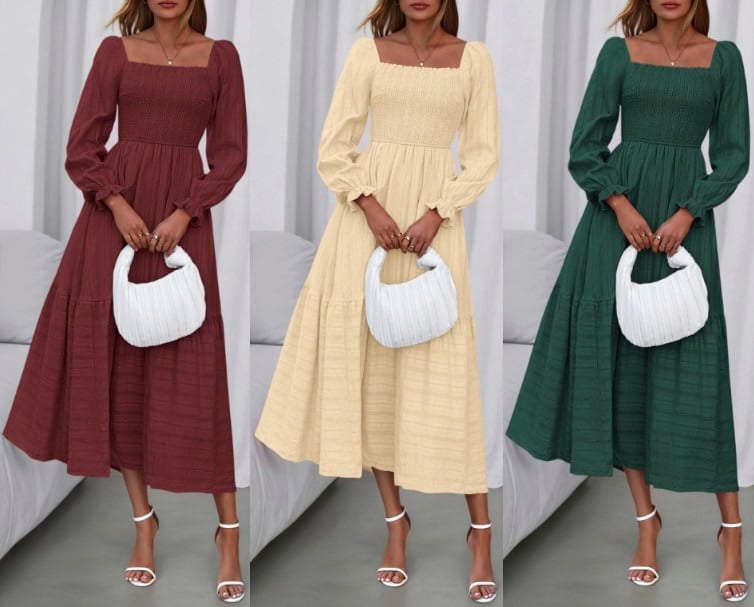 BTFBM Women Long Sleeve Maxi Fall Dress