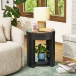 Beautiful Drew Side Table, Rich Black Finish
