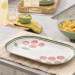 Better Homes & Gardens Tomato Beige Reusable Dishwasher Safe Bamboo Melamine Plastic 15.6 x 10.1 Serving Tray