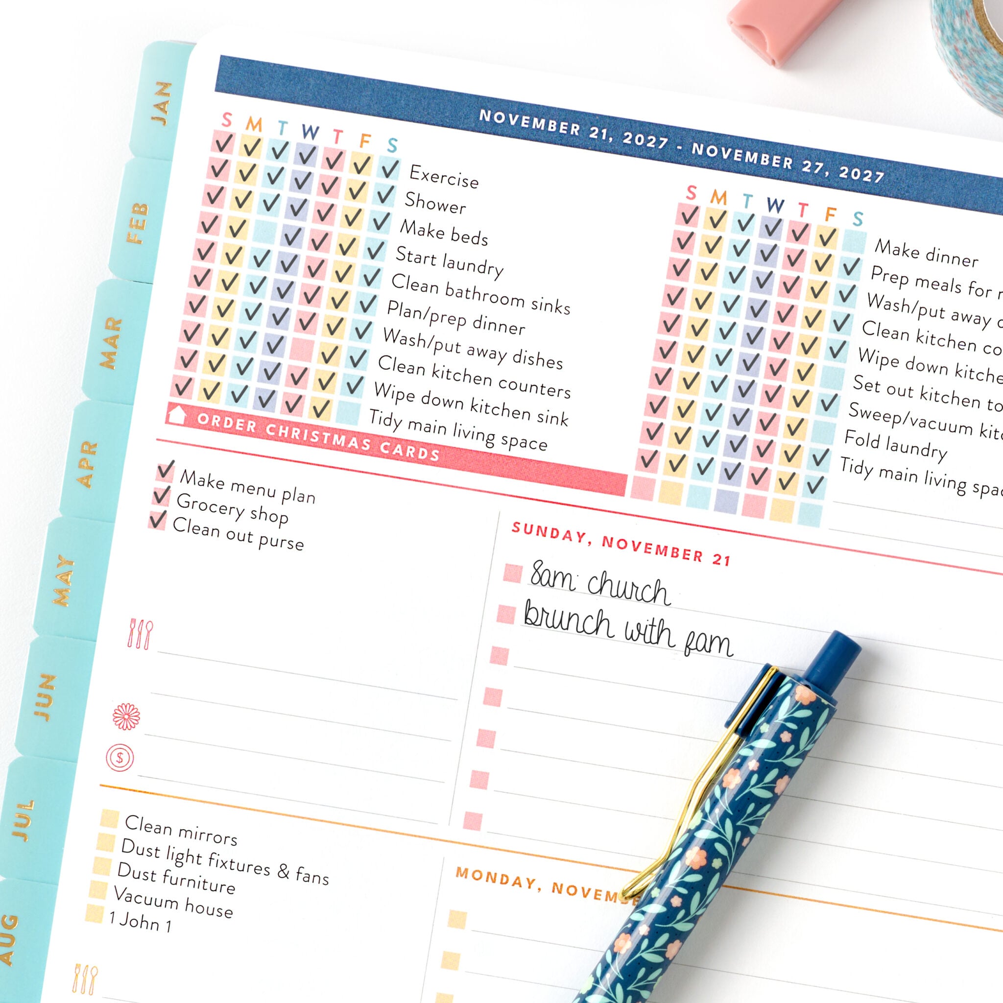 Blue Floral Home Planner 2027 PAGES 007