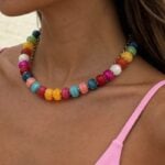 Bowdcvy Chunky Beaded Statement Necklace