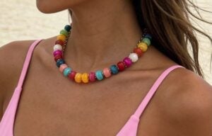 Bowdcvy Chunky Beaded Statement Necklace