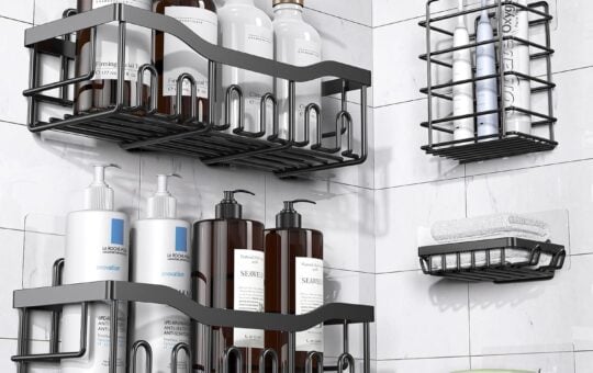 EUDELE Adhesive Shower Caddy, 5 Pack