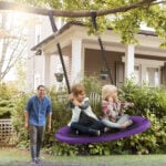 Everyfun 43 Saucer Tree Swing for Kids Adult, 700lbs Weight Capacity, Waterproof Flying Saucer Swing with Adjustable Hanging Straps, Swing Seats for Backyard Outdoor Indoor Playground, Purple