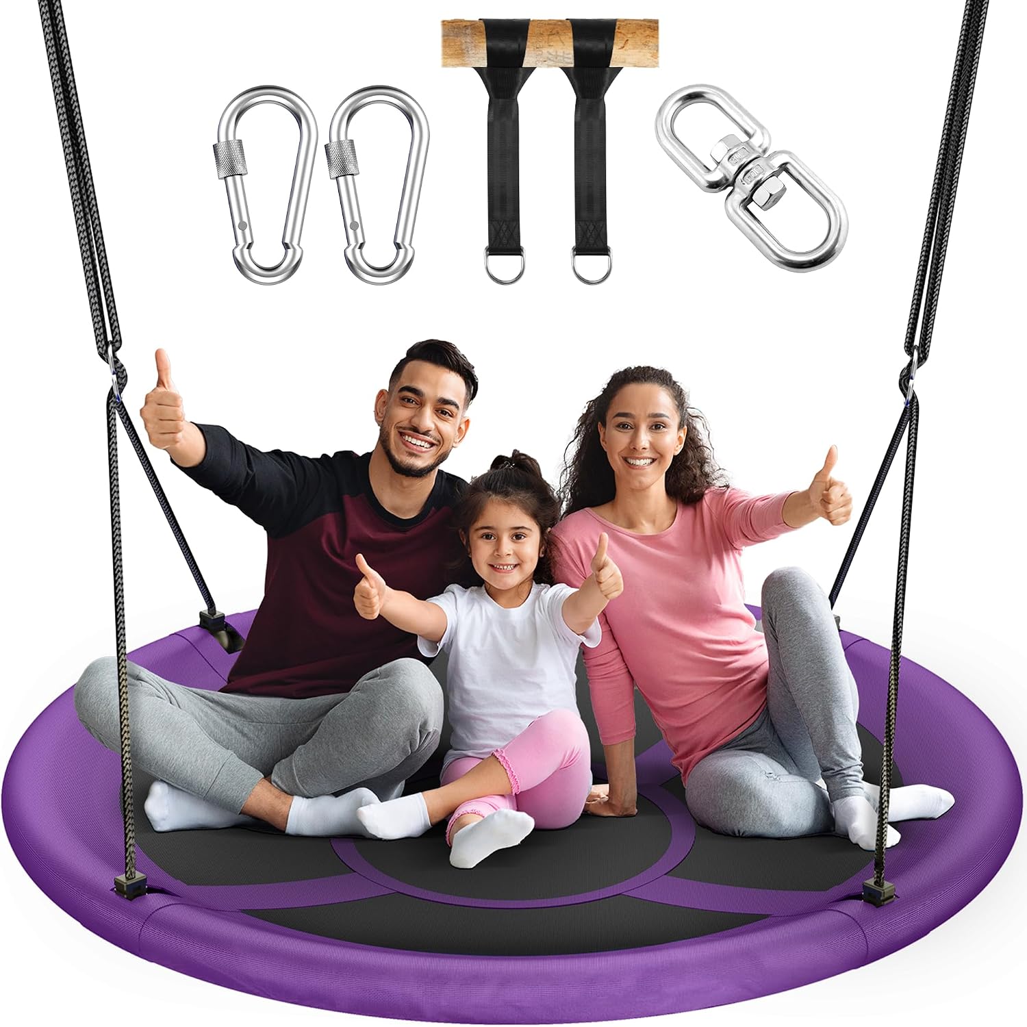 Everyfun 43 Saucer Tree Swing for Kids Purple 2 Everyfun 43 Saucer Tree Swing for Kids Purple 2