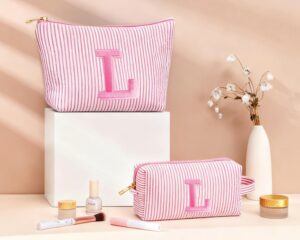 Fohufo Initial Travel Toiletry Makeup Bag