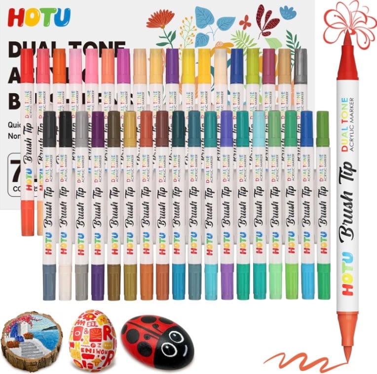 HOTU 72 Colors Acrylic Paint Markers