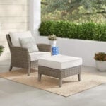 Holly Cove 2 Piece Wicker Outdoor Seating Set with CushionGuard Almond Cushions