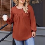 IN'VOLAND Womens Plus Size Long Sleeve Tops