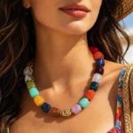 JIAOGE Chunky Beaded Necklace
