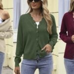 LILBETTER Women's Button Down Cardigan Lightweight Knit Sweater