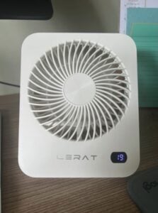 Lerat Portable White Desk Fan Liza
