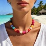 Lsljilidzsw Chunky Beaded Necklace