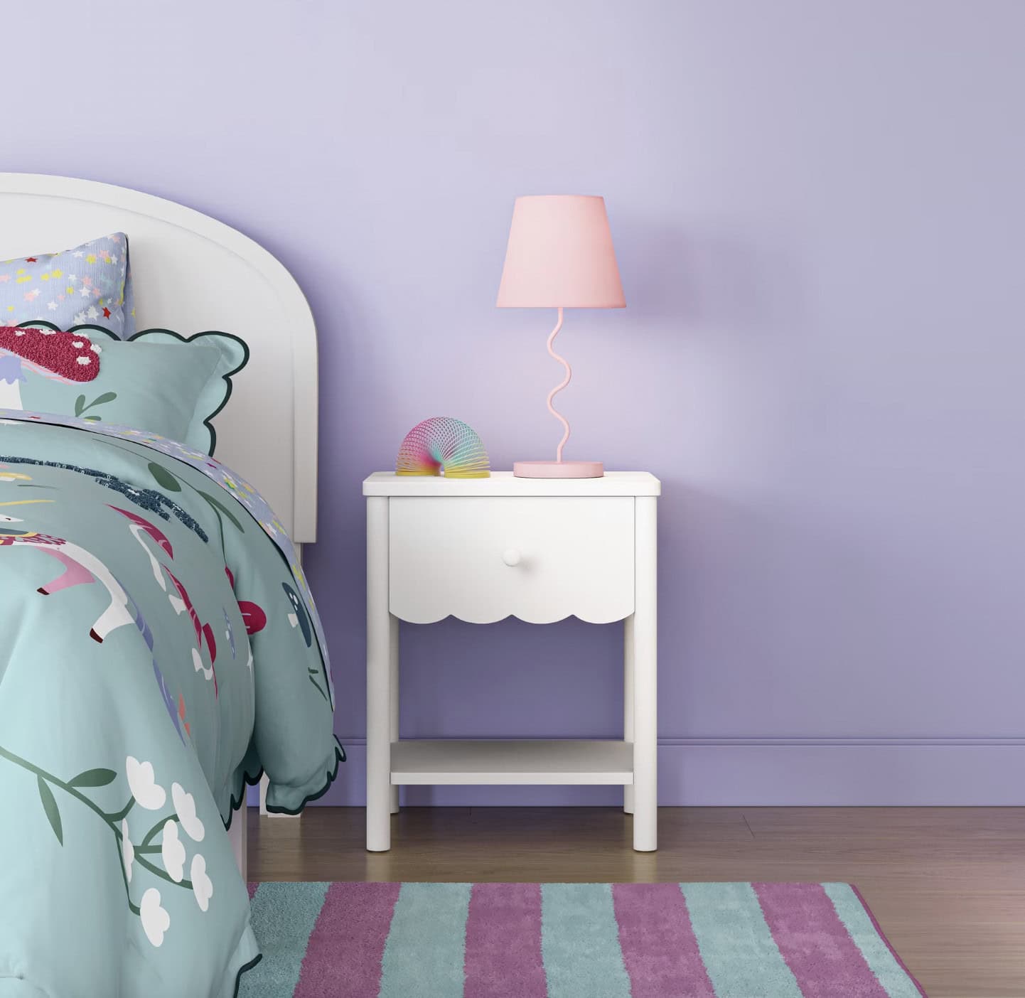 Mainstays Kids One Drawer Scallop Nightstand, White Mainstays Kids One Drawer Scallop Nightstand, White