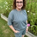 ODODOS Short Sleeve T Shirt Shorts Cheree Slate Green