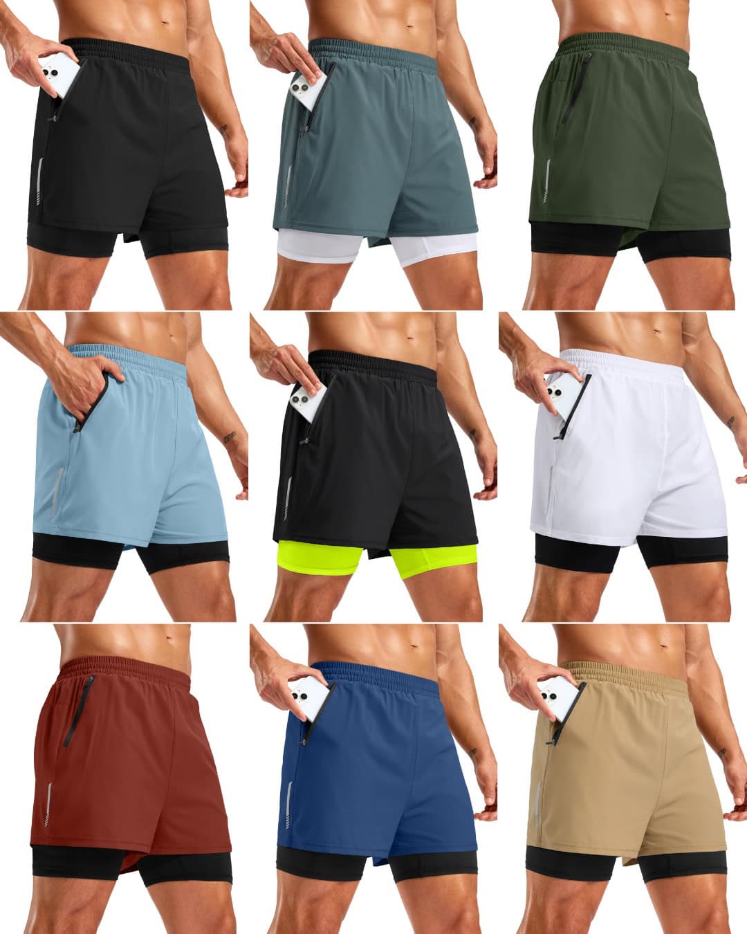 Pudolla Men's 7 Running Shorts Pudolla Men's 7 Running Shorts