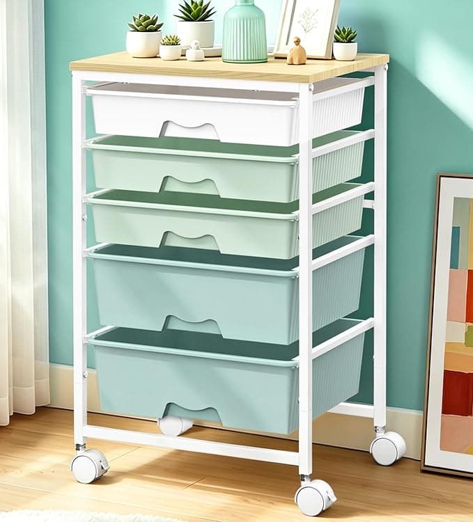 SUNALLY Rolling Carts With 5 Drawers 3 SUNALLY Rolling Carts With 5 Drawers 3