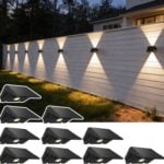 SunFlickt Solar Fence Lights Outdoor