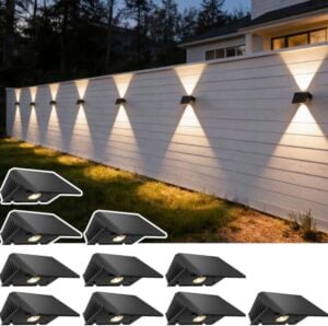 SunFlickt Solar Fence Lights Outdoor