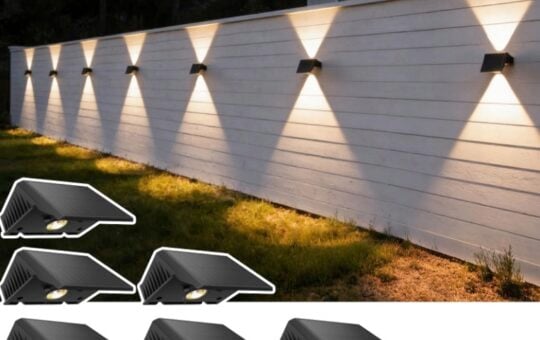 SunFlickt Solar Fence Lights Outdoor