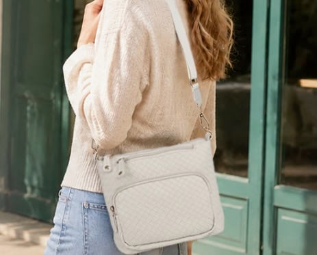 U+U Woven PU Leather Multi Compartment Crossbody Bag Purse U+U Woven PU Leather Multi Compartment Crossbody Bag Purse