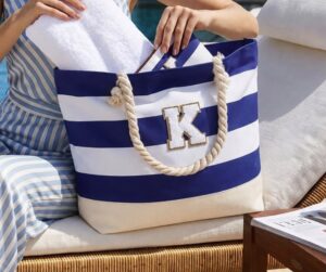 Vavabox Initial Beach Tote Bag