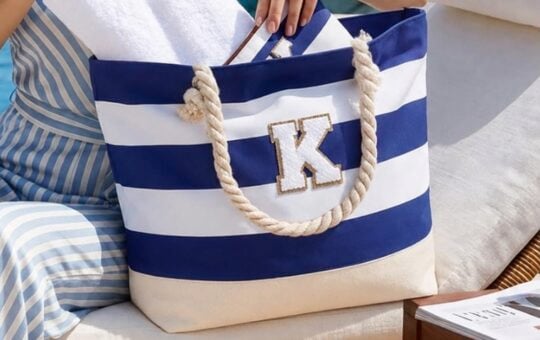 Vavabox Initial Beach Tote Bag