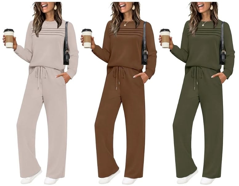 WIHOLL Women's 2 Piece Sets Sweatshirt Casual Travel Outfits Loungewear