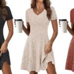 Women's Square Neck Long Sleeve Fall Dress