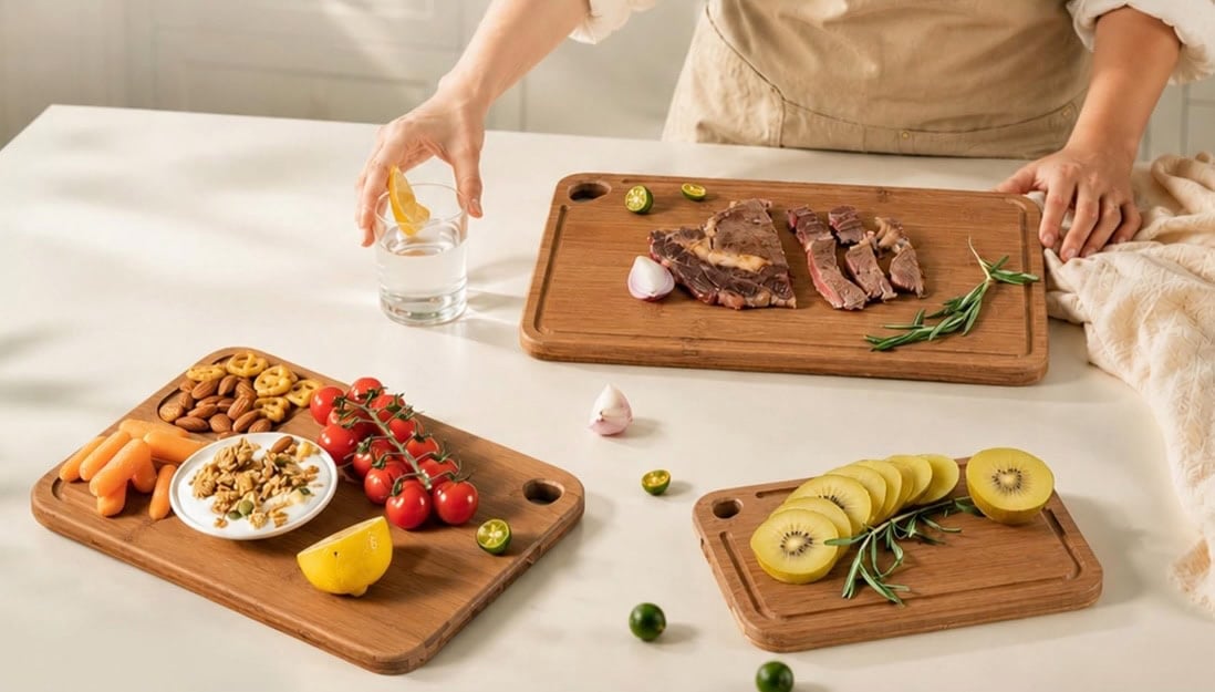 Xeaum Bamboo Cutting Board Set