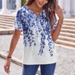 Zeagoo Womens Summer Tops Casual Short Sleeve V Neck Shirt