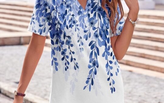 Zeagoo Womens Summer Tops Casual Short Sleeve V Neck Shirt