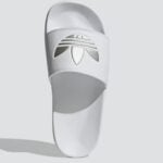 adidas slides white and silver