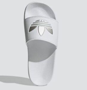 adidas slides white and silver