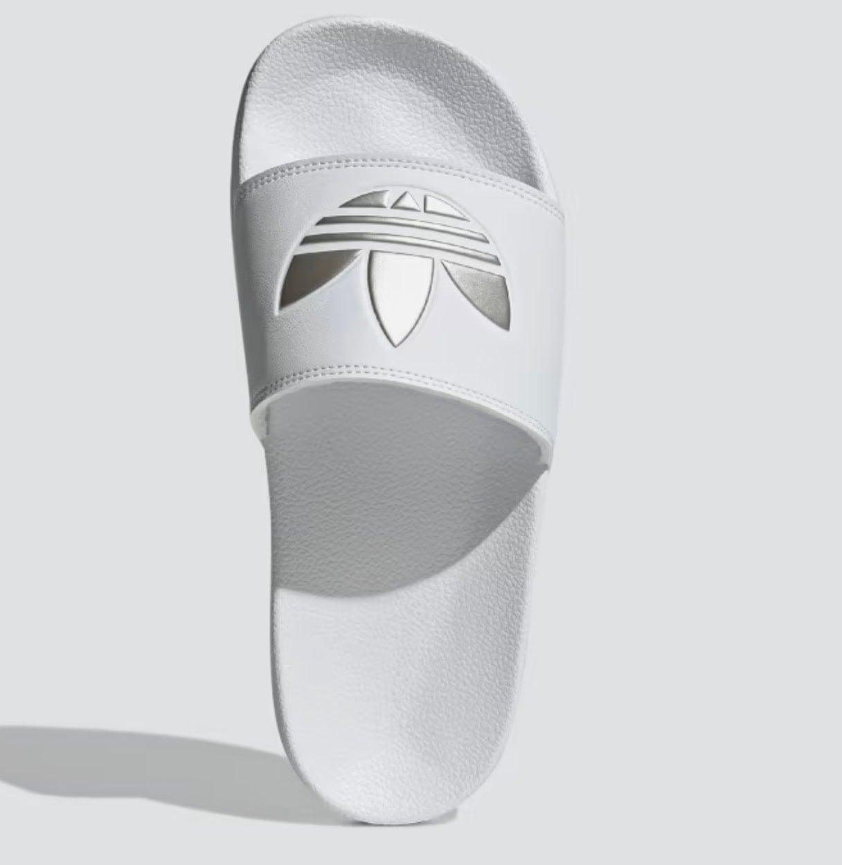 adidas slides white and silver