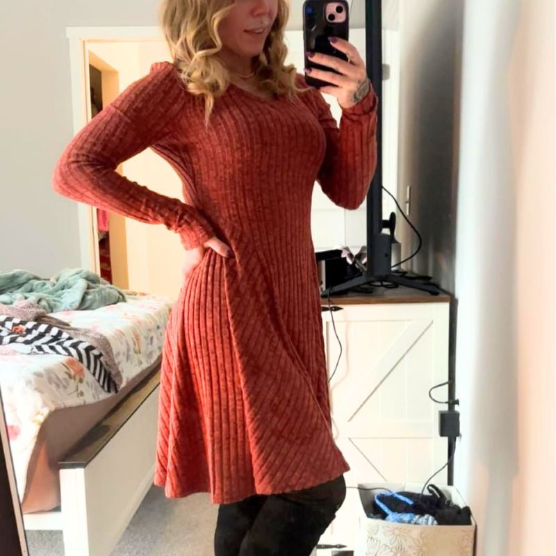 ANRABESS Ribbed Knit Sweater Dress Amazon