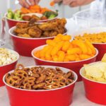 big red bowls