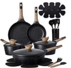carote 18 piece cookware black