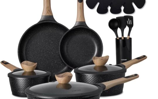 carote 18 piece cookware black