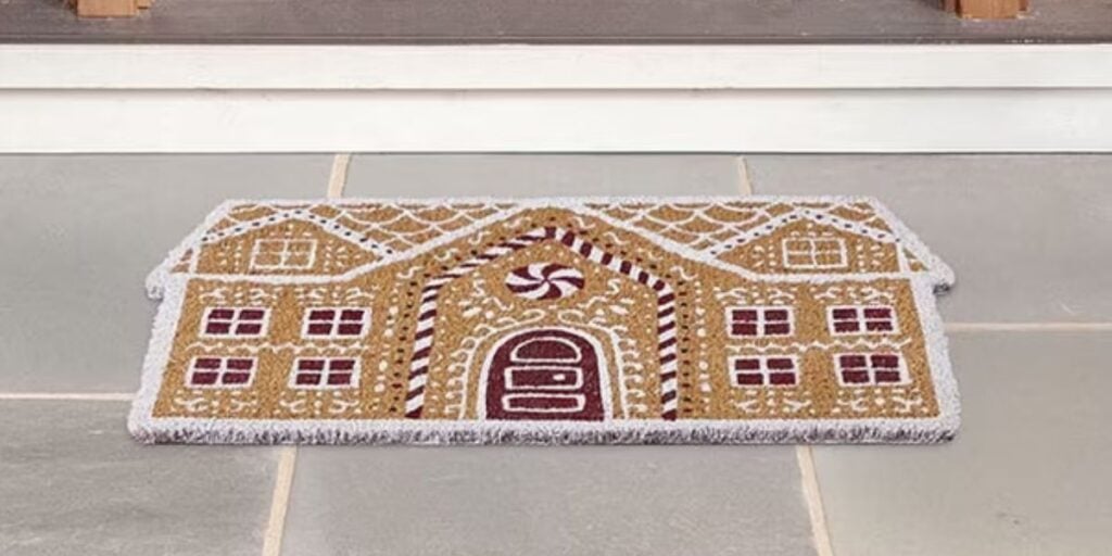christmas gingerbread house doormat