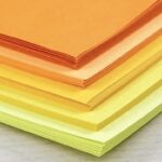 colored paper stacked up